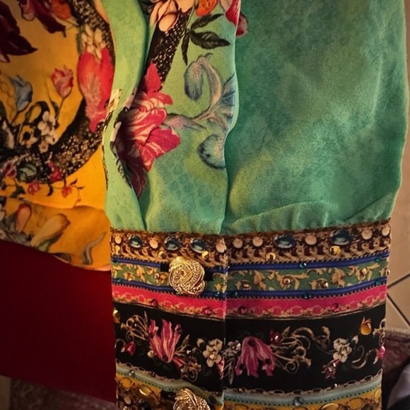 Camilla 100 % Silk Multicolor Floral Blouse - Picture 7 of 12